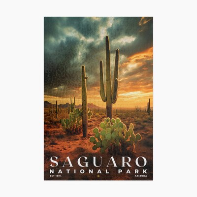 Saguaro National Park Jigsaw Puzzle, Family Game, Holiday Gift | S10 - image1